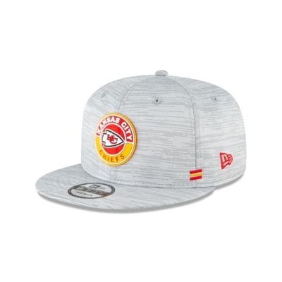 Grey Kansas City Chiefs Hat - New Era NFL Official NFL Fall Sideline 9FIFTY Snapback Caps USA2961054